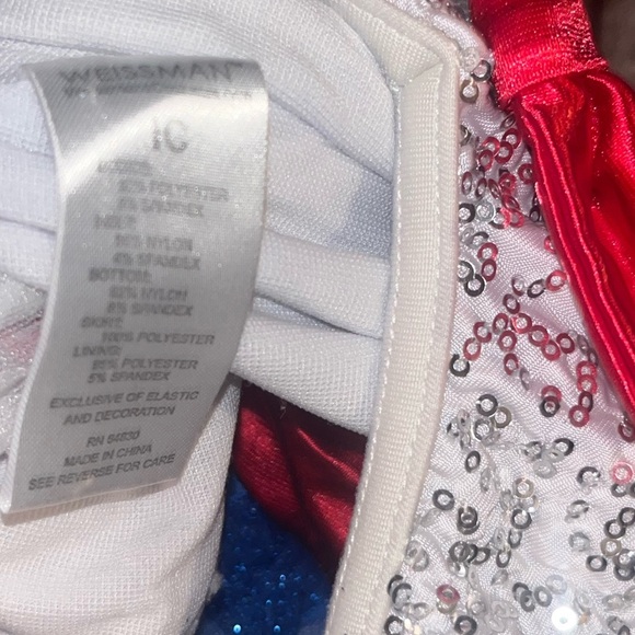 Weissman Red and Blue Sparkle Kids Dance Costume - Picture 3 of 3